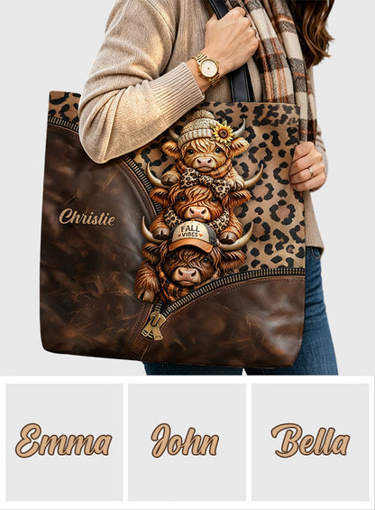 Love Highland Cows - Personalized Highland Cow Tote Bag