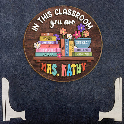 Back To School, Teacher Gift Idea - Personalized Teacher 2 Layered Wood Sign / Wood Plaque