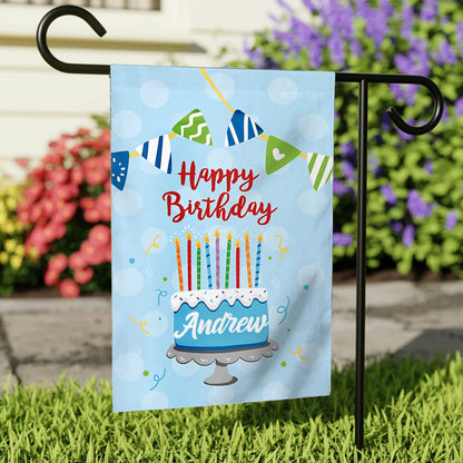 Happy Birthday - Personalized Birthday Garden Flag