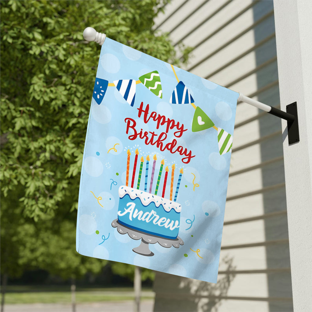 Happy Birthday - Personalized Birthday Garden Flag