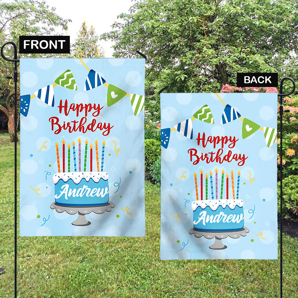 Happy Birthday - Personalized Birthday Garden Flag
