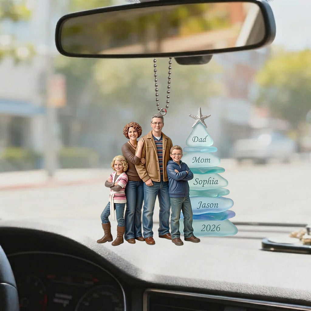 Sea Glass Family - Personalized Family Premium 3D Ornament