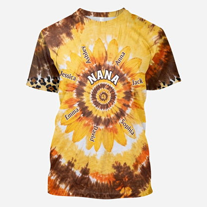 Grandms's Little Sunflower - Personalized Grandma All Over Shirt