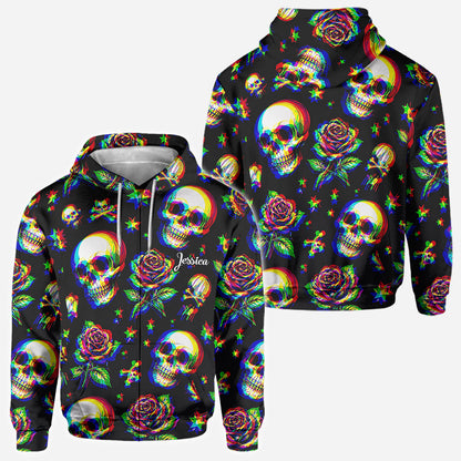 Skulls And Roses - Personalized Skull All Over Shirt
