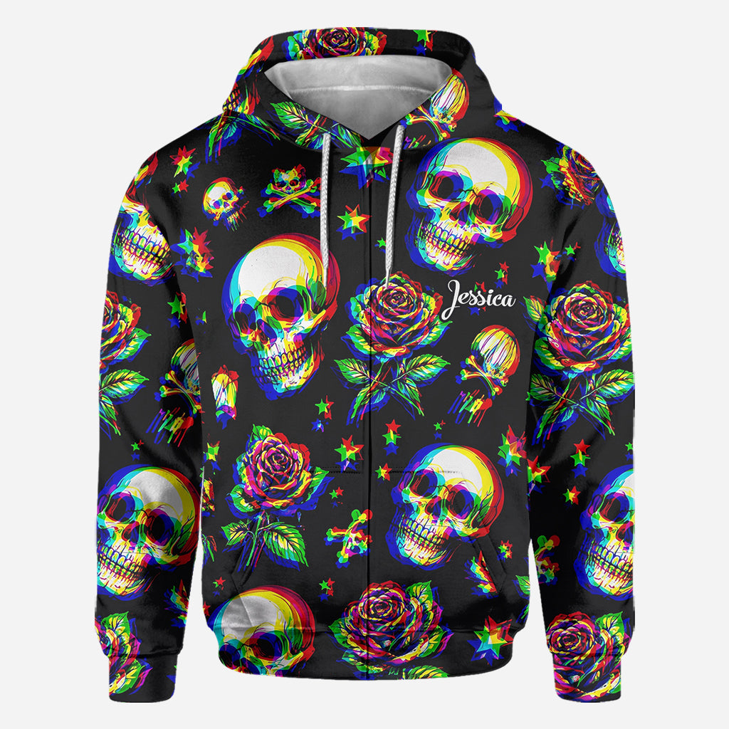 Skulls And Roses - Personalized Skull All Over Shirt