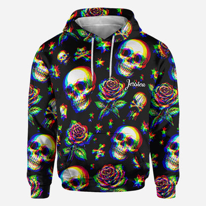 Skulls And Roses - Personalized Skull All Over Shirt