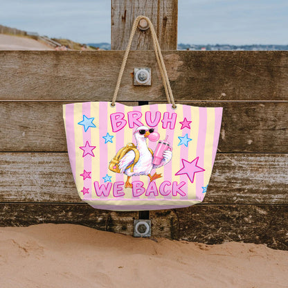 Bruh We Back, Silly Goose - Personalized Teacher Beach Bag