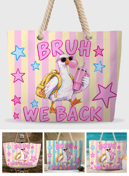Bruh We Back, Silly Goose - Personalized Teacher Beach Bag