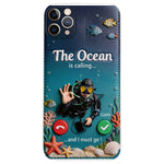 Tropical Sea Life - Personalized Scuba Diving 3D Embossed Leather Phone Case