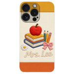 Teacher Gifts - Personalized Teacher 3D Embossed Leather Phone Case