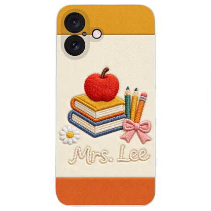 Teacher Gifts - Personalized Teacher 3D Embossed Leather Phone Case