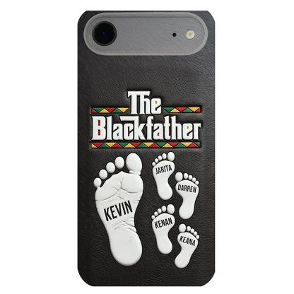 The Blackfather - Personalized Father 3D Embossed Leather Phone Case