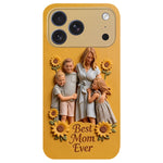 Best Mom Ever - Personalized Mother 3D Embossed Leather Phone Case