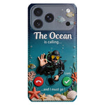 Tropical Sea Life - Personalized Scuba Diving 3D Embossed Leather Phone Case