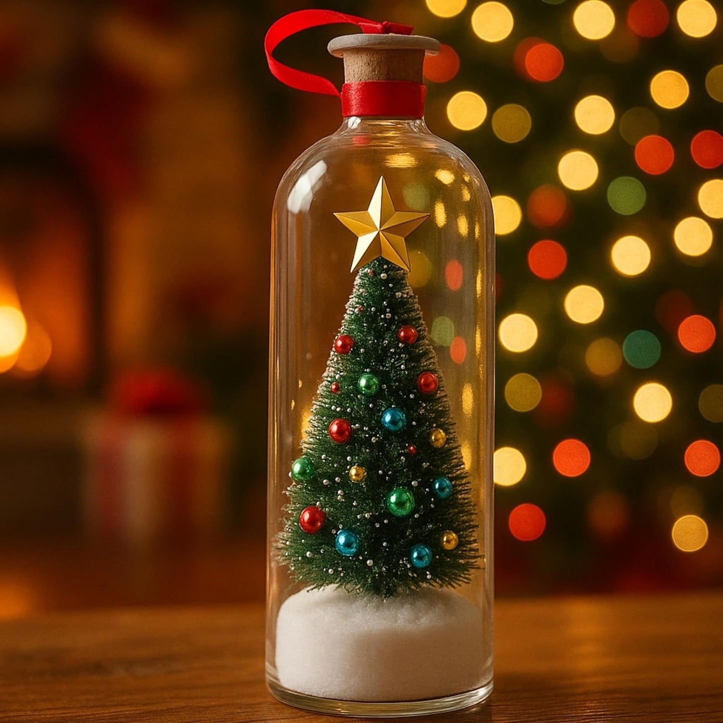 Christmas Tree Message in a Bottle Recording – Recordable Christmas Ornament with Voice Playback Cor