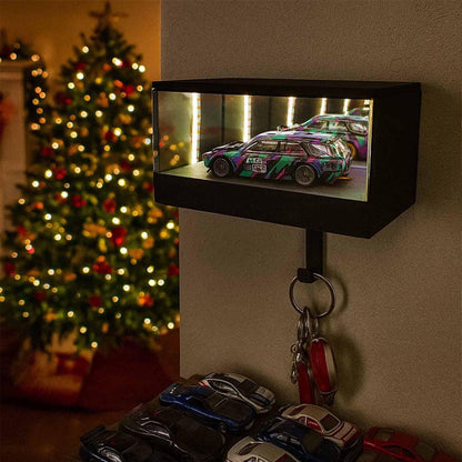 CarVault - Infinity Garage Keychain - Infinity Mirror LED Lamp Display Case Garage Key Holder - Automotive Decor - Display Enclosure - Fun Gift for Boyfriend & Car Fans