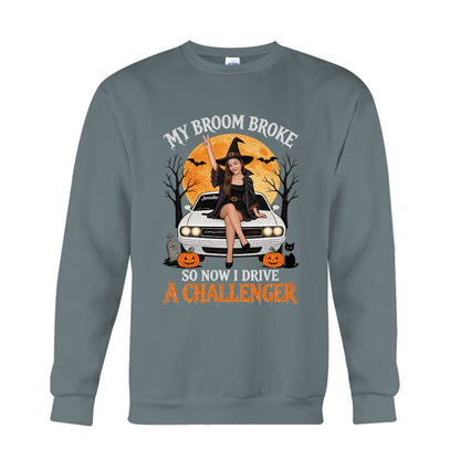My Broom Broke Funny Halloween - Personalized Car Lover T-shirt And Hoodie