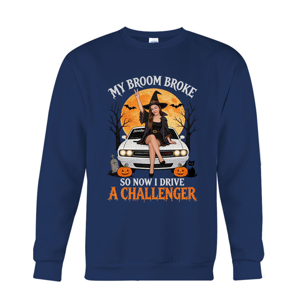 My Broom Broke Funny Halloween - Personalized Car Lover T-shirt And Hoodie