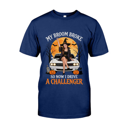 My Broom Broke Funny Halloween - Personalized Car Lover T-shirt And Hoodie