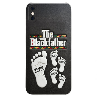 The Blackfather - Personalized Father 3D Embossed Leather Phone Case