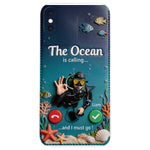 Tropical Sea Life - Personalized Scuba Diving 3D Embossed Leather Phone Case