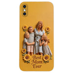Best Mom Ever - Personalized Mother 3D Embossed Leather Phone Case