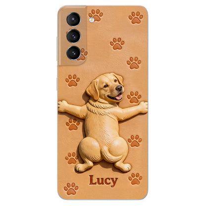 Pet Mom, Dog Lovers Gift Idea - Personalized Dog 3D Embossed Leather Phone Case