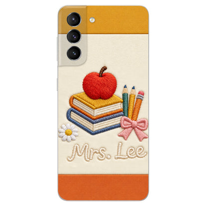 Teacher Gifts - Personalized Teacher 3D Embossed Leather Phone Case