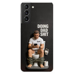 Doing Dad Shit - Personalized Father 3D Embossed Leather Phone Case