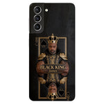 Black King - Personalized African American 3D Embossed Leather Phone Case