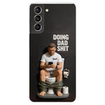 Doing Dad Shit - Personalized Father 3D Embossed Leather Phone Case
