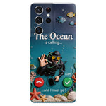 Tropical Sea Life - Personalized Scuba Diving 3D Embossed Leather Phone Case