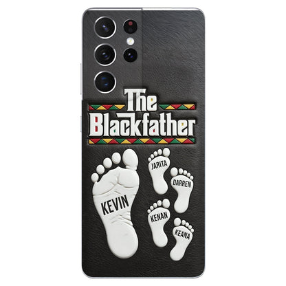 The Blackfather - Personalized Father 3D Embossed Leather Phone Case