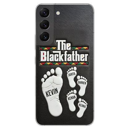 The Blackfather - Personalized Father 3D Embossed Leather Phone Case
