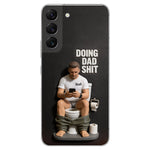 Doing Dad Shit - Personalized Father 3D Embossed Leather Phone Case