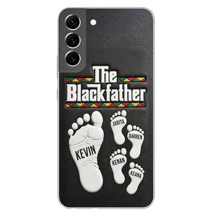 The Blackfather - Personalized Father 3D Embossed Leather Phone Case