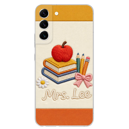 Teacher Gifts - Personalized Teacher 3D Embossed Leather Phone Case
