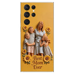 Best Mom Ever - Personalized Mother 3D Embossed Leather Phone Case