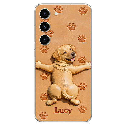 Pet Mom, Dog Lovers Gift Idea - Personalized Dog 3D Embossed Leather Phone Case