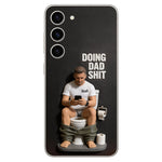 Doing Dad Shit - Personalized Father 3D Embossed Leather Phone Case