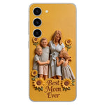 Best Mom Ever - Personalized Mother 3D Embossed Leather Phone Case