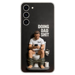 Doing Dad Shit - Personalized Father 3D Embossed Leather Phone Case