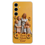 Best Mom Ever - Personalized Mother 3D Embossed Leather Phone Case