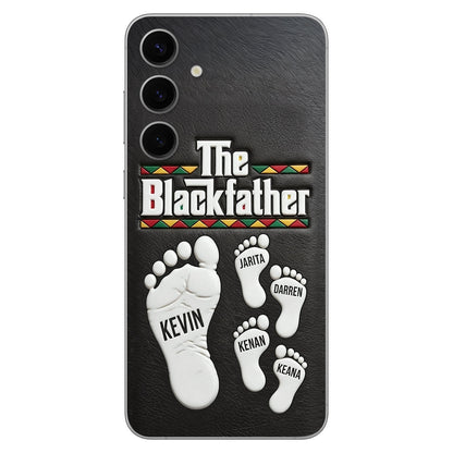 The Blackfather - Personalized Father 3D Embossed Leather Phone Case