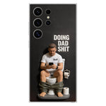Doing Dad Shit - Personalized Father 3D Embossed Leather Phone Case