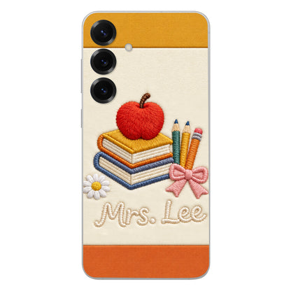 Teacher Gifts - Personalized Teacher 3D Embossed Leather Phone Case