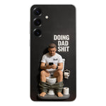 Doing Dad Shit - Personalized Father 3D Embossed Leather Phone Case