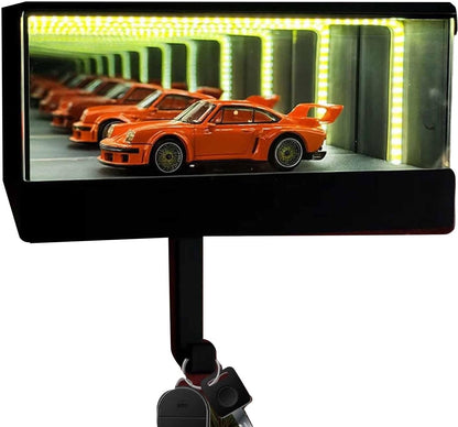 CarVault - Infinity Garage Keychain - Infinity Mirror LED Lamp Display Case Garage Key Holder - Automotive Decor - Display Enclosure - Fun Gift for Boyfriend & Car Fans