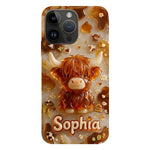 Highland Cow 3D Jelly Effect - Personalized Highland Cow Full Print Phone Case