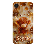 Highland Cow 3D Jelly Effect - Personalized Highland Cow Full Print Phone Case
